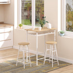 3 Piece Dining Kitchen Set W/ 1 Table And 2 Matching Chairs | White
