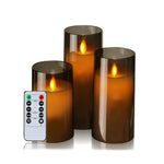 3pcs Remote-controlled Led Flameless Candle Set | Grey