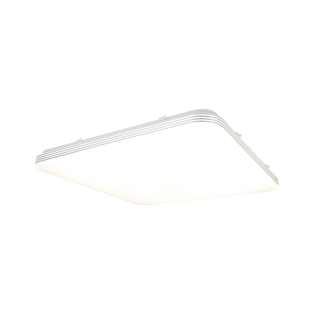 Ajax Modern Led 33cm Ceiling Lamp In Cool White With Chrome Detail With Long Life Low Energy Light Source | 43cm | White