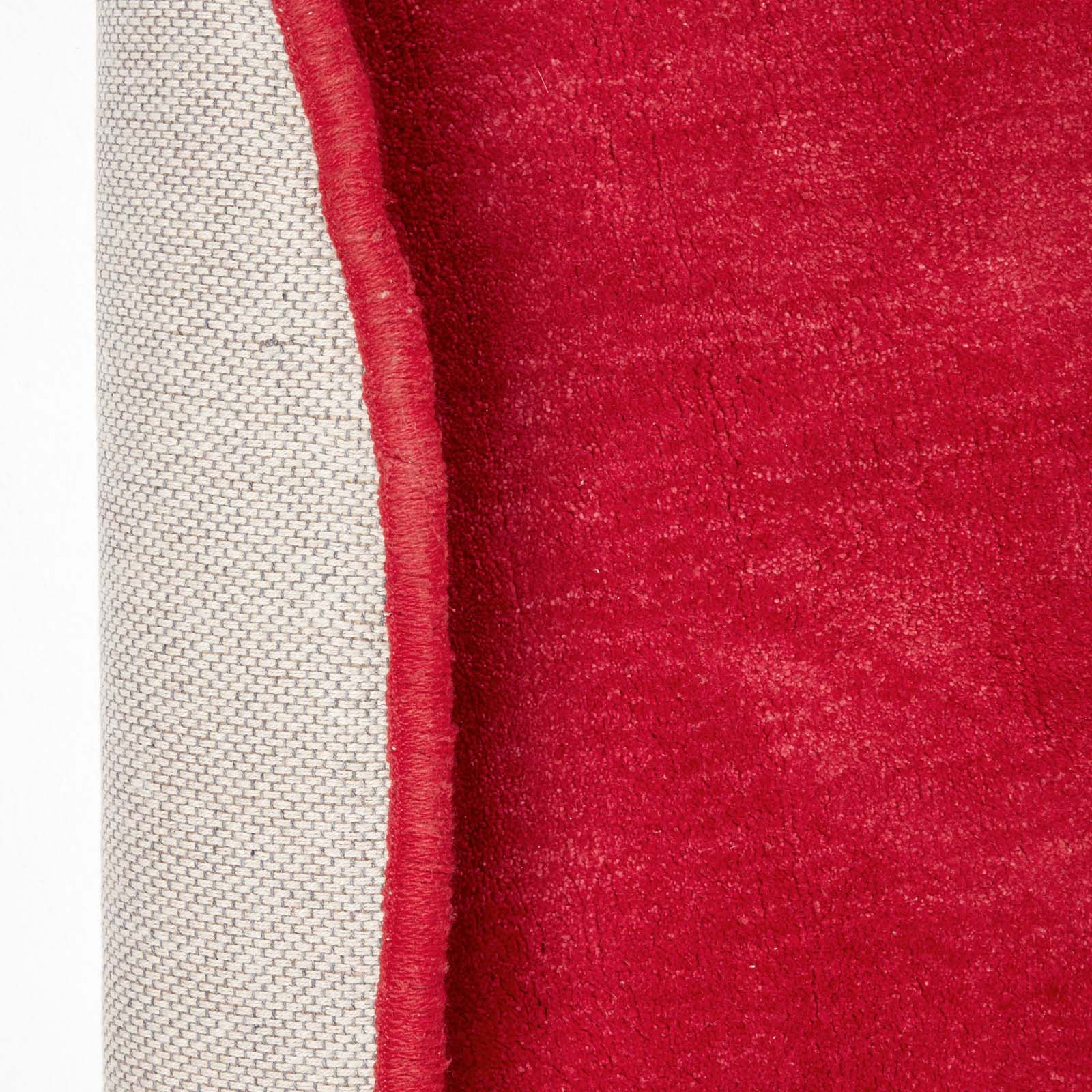 Hand Tufted Plain Cotton Large Round Rug | 150cm | Red