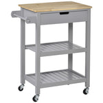 Utility Trolley With Worktop, Towel Rack, Drawer