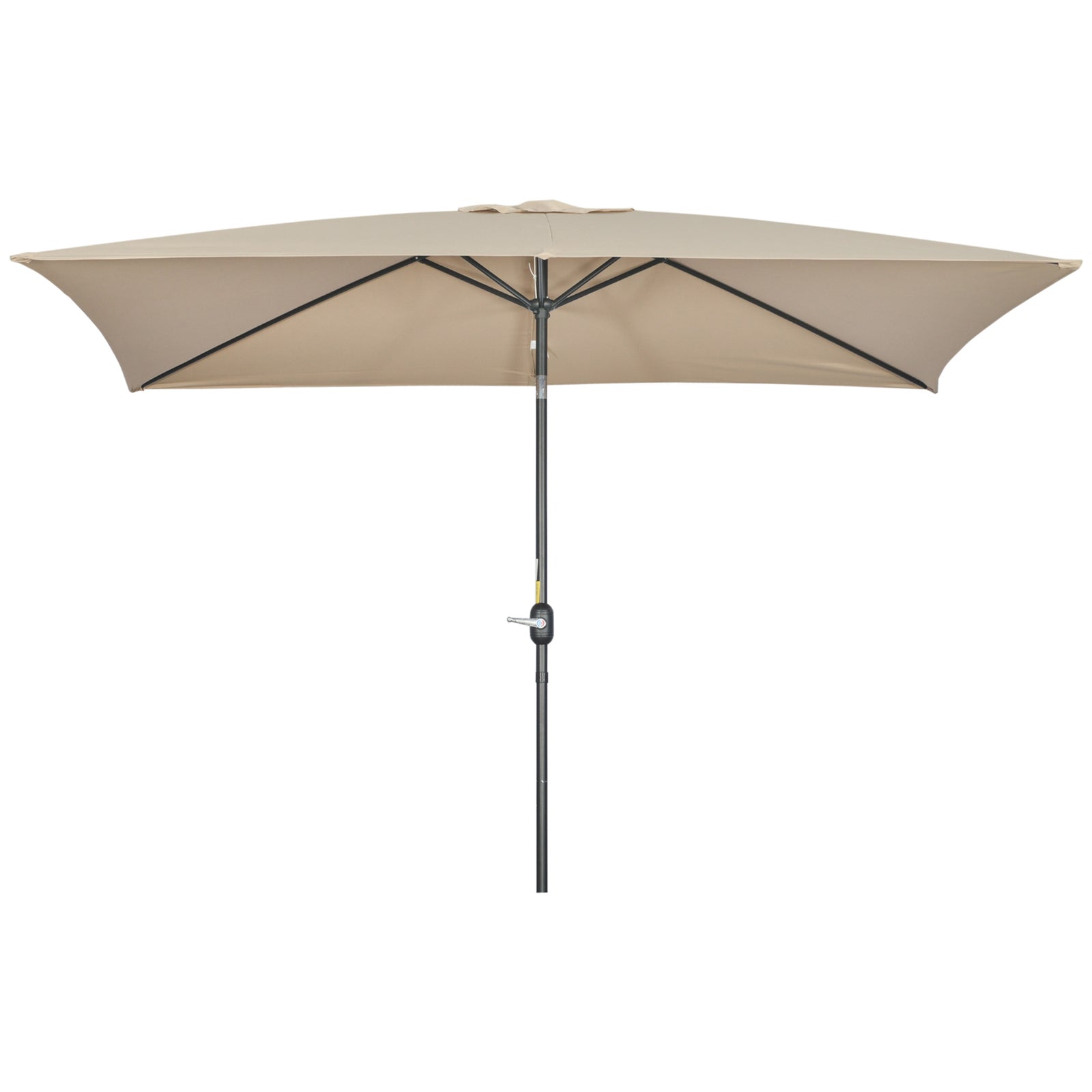 3x2m Patio Umbrella Canopy Tilt Crank | Khaki