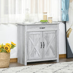 Farmhouse Barn Door Sideboard Buffet Cabinet Coffee Bar