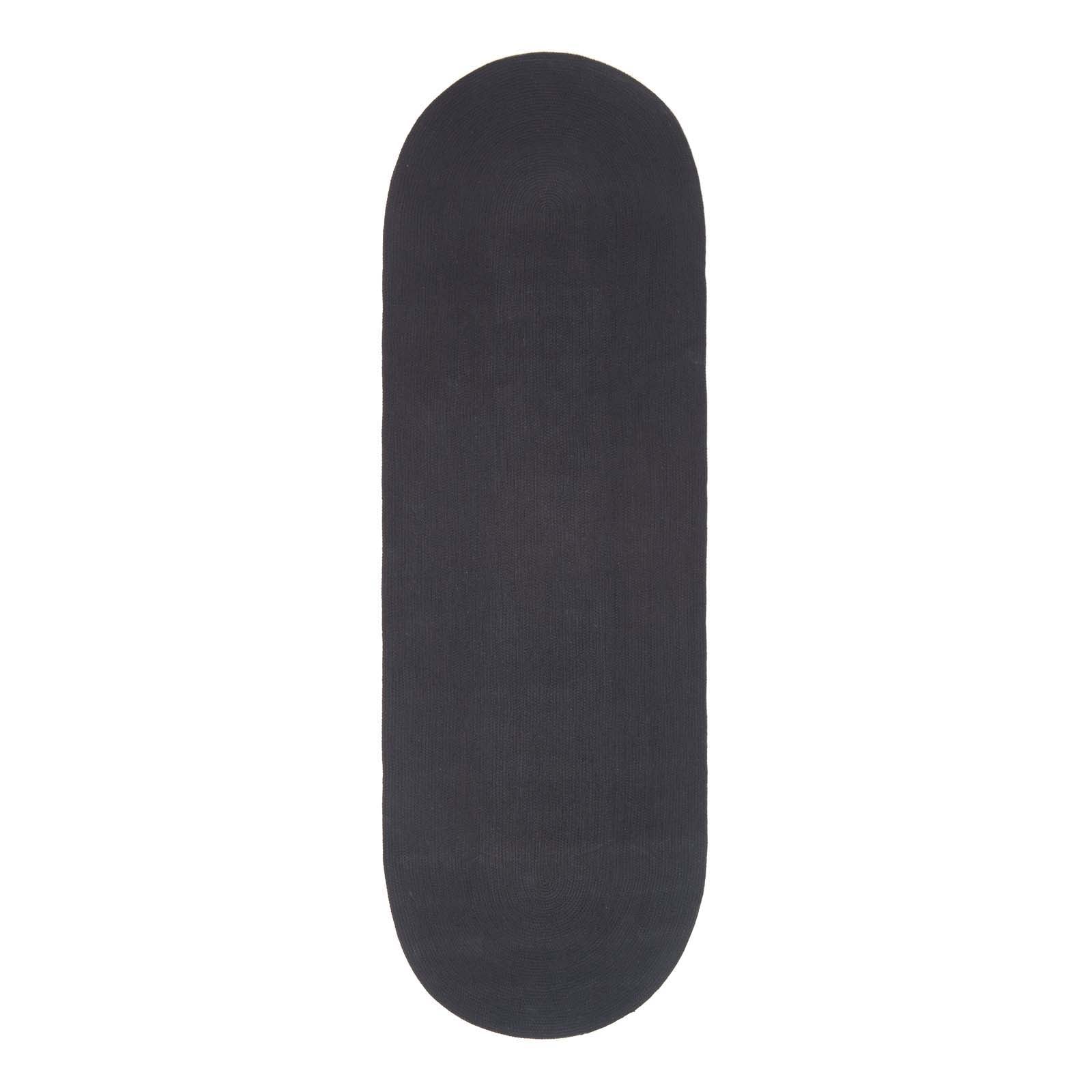 Handmade Woven Braided Oval Rug | 200cm | Black