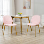 Velvet Upholstered Dining Chair Set Of 2 | Pink