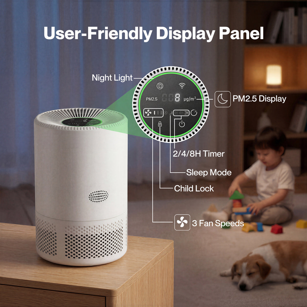Spector Air Purifier Smart Hepa Alexa App Control With Timer Quiet Sleep Mode