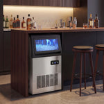 24h Commercial Ice Maker Machine With Auto Self-cleaning | 36kg | Silver