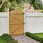 105cm W X 150/180/210cm H Wooden Garden Gate With Arched Top, Pine Wood Outdoor Fence Gate With Installation Hardware | 180cm | Natural