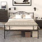 King Metal Bed Frame W/ Headboard And Footboard