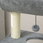 Cat Tree Kitten Tower W/ Scratching Post, Pad, Bed, Perch, Ball | Gray