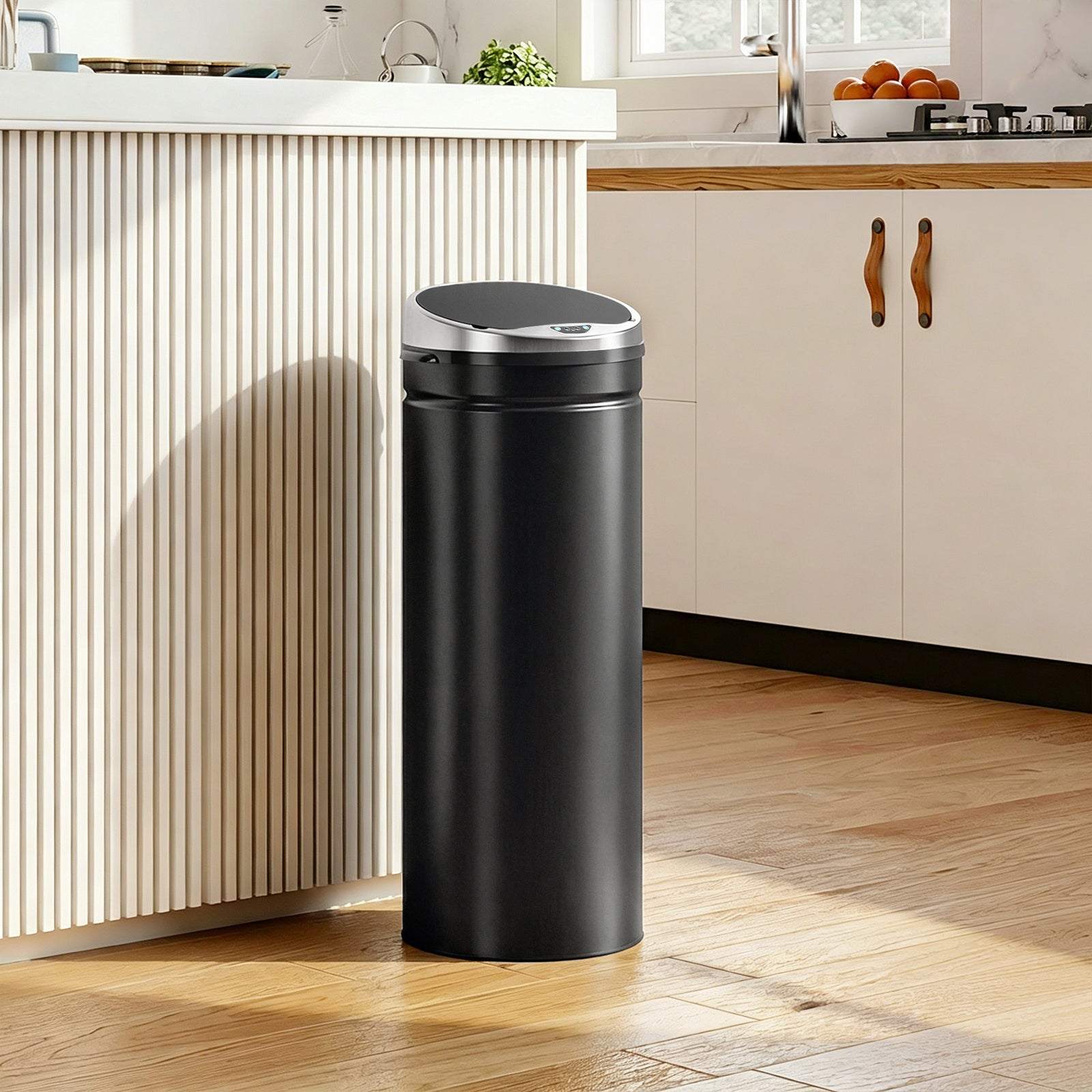 50l Sensor Bin, Stainless Steel Kitchen Bin With Automatic Close | Black