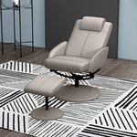 Swivel Armchair With Footstool And Adjustable Backrest | One Size | Gray