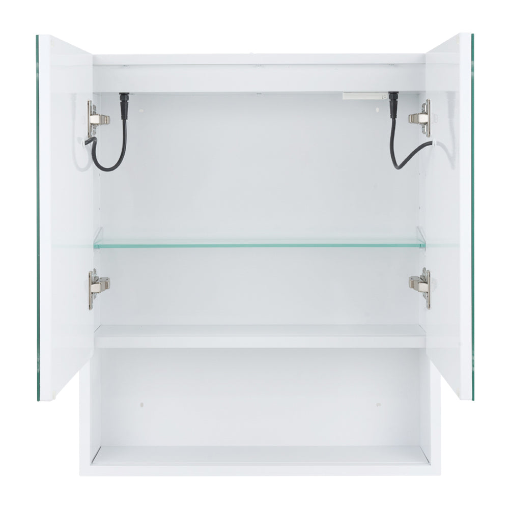 Led Bathroom Mirror Cabinet With Double-sided Mirror, Storage, Anti-fog, Touch Control, Adjustable Color Temperature