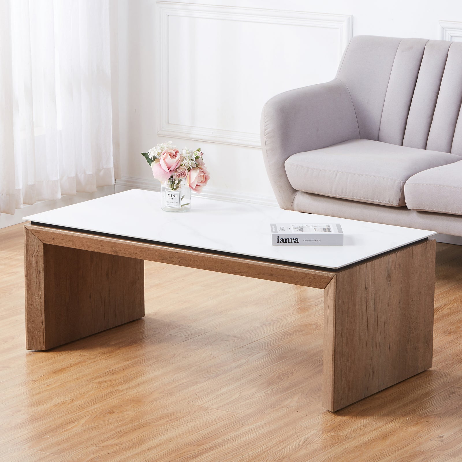 Lucerne Stone Coffee Table | Set-of-1 | Light Slate Gray
