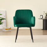 Elegant Miami Dining Table Set With 4 Velvet Charlotte Chairs | Green
