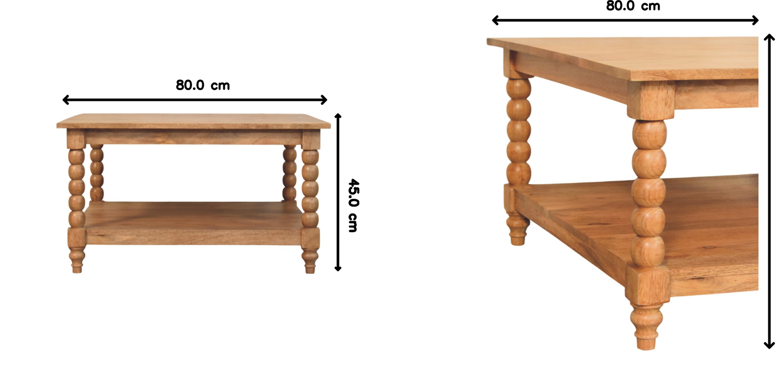 Artisan Furniture Solid Wood Spindle Golden Teak Coffee Table