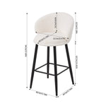 Breeins Set Of 2 Sherpa Fleece Upholstered Bar Stools