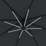 3m Led Patio Parasol W/ Solar Lights & Base