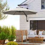 Wall Mounted Parasol W/ Vent & 8 Ribs | Light Grey