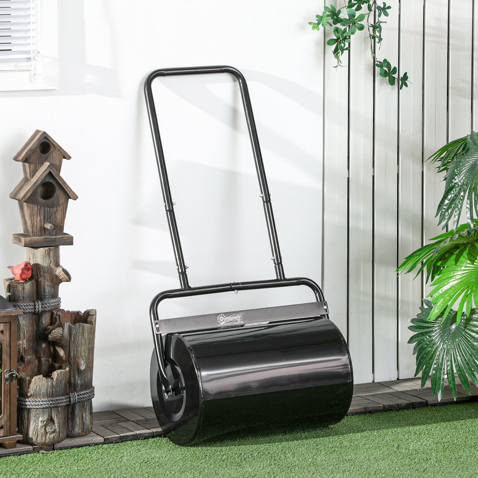 Combination Push/tow Lawn Roller, 38l Sand | Black