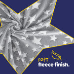 Wicked Gizmos Grey Glow In The Dark Blanket Plush Star Print Machine Washable