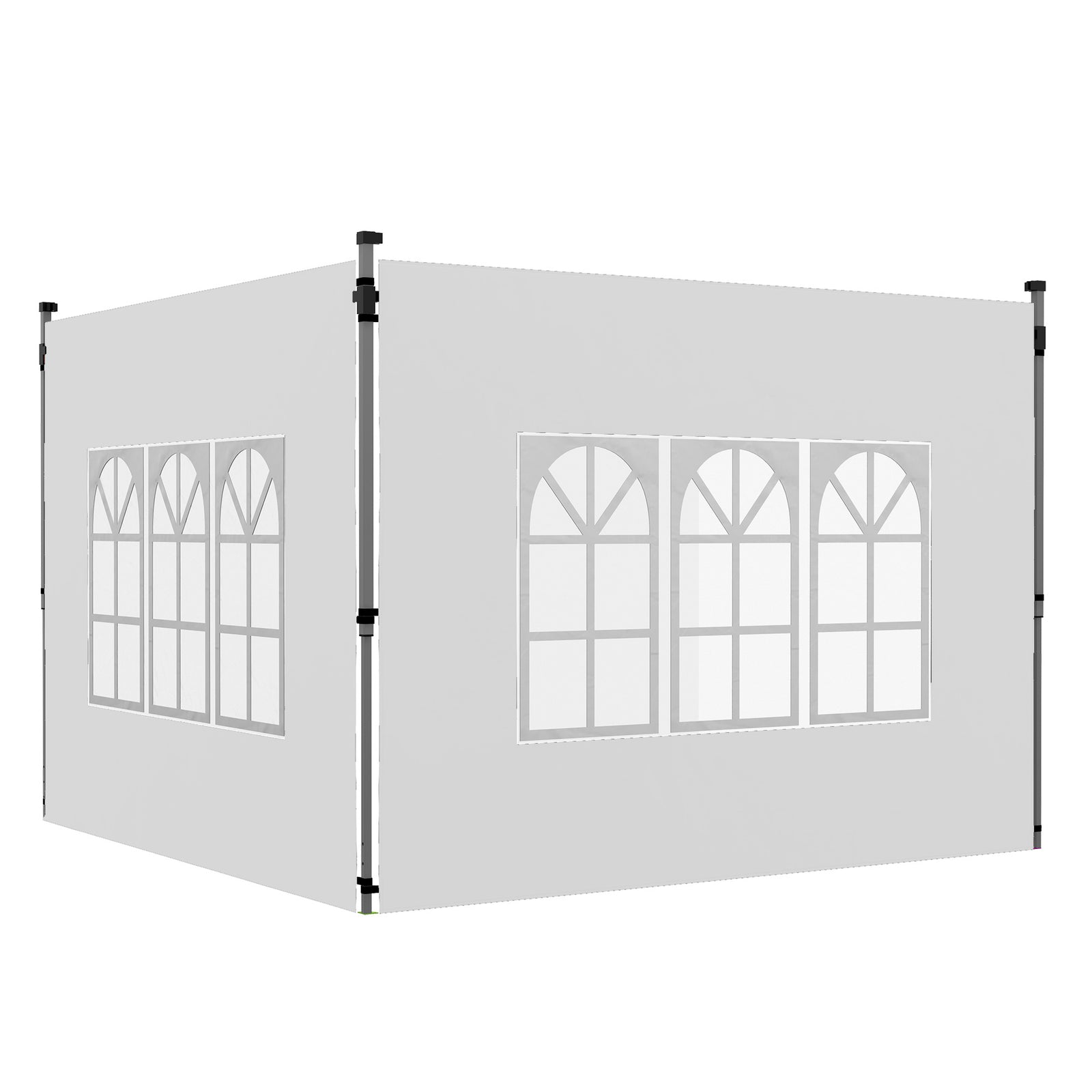 Gazebo Side Panels For 3x3(m) Or 3x4m Pop Up Gazebo, 2 Pack | White