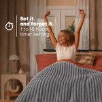 Ribbed Faux Fur Electric Heated Throw 10 Heat Settings