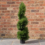Outdoor Artificial Topiary Tree 120cm Sprial Cypress Uv Resistant Botanik