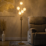Modern Floor Lamp With K9 Crystal Shade 5 Light | One Size | Gold