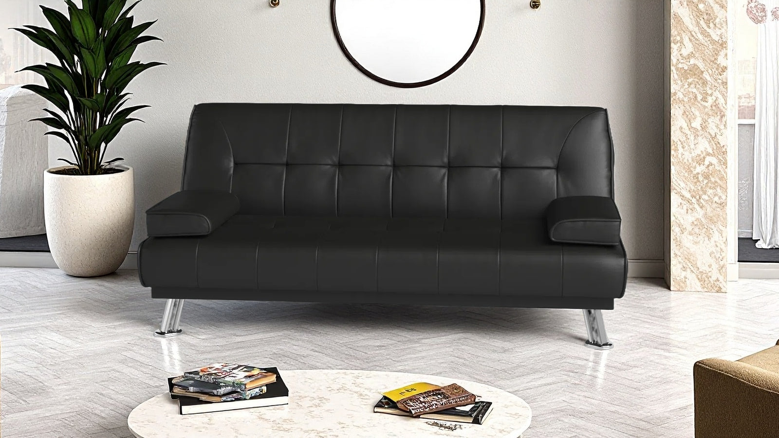 Jace Black 3 Seat Sofa Bed Set