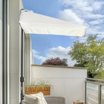 2.3m Half Round Parasol Balcony W/ Crank | White