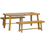 3 Pieces Garden Set 4 Seater Acacia Wood Table