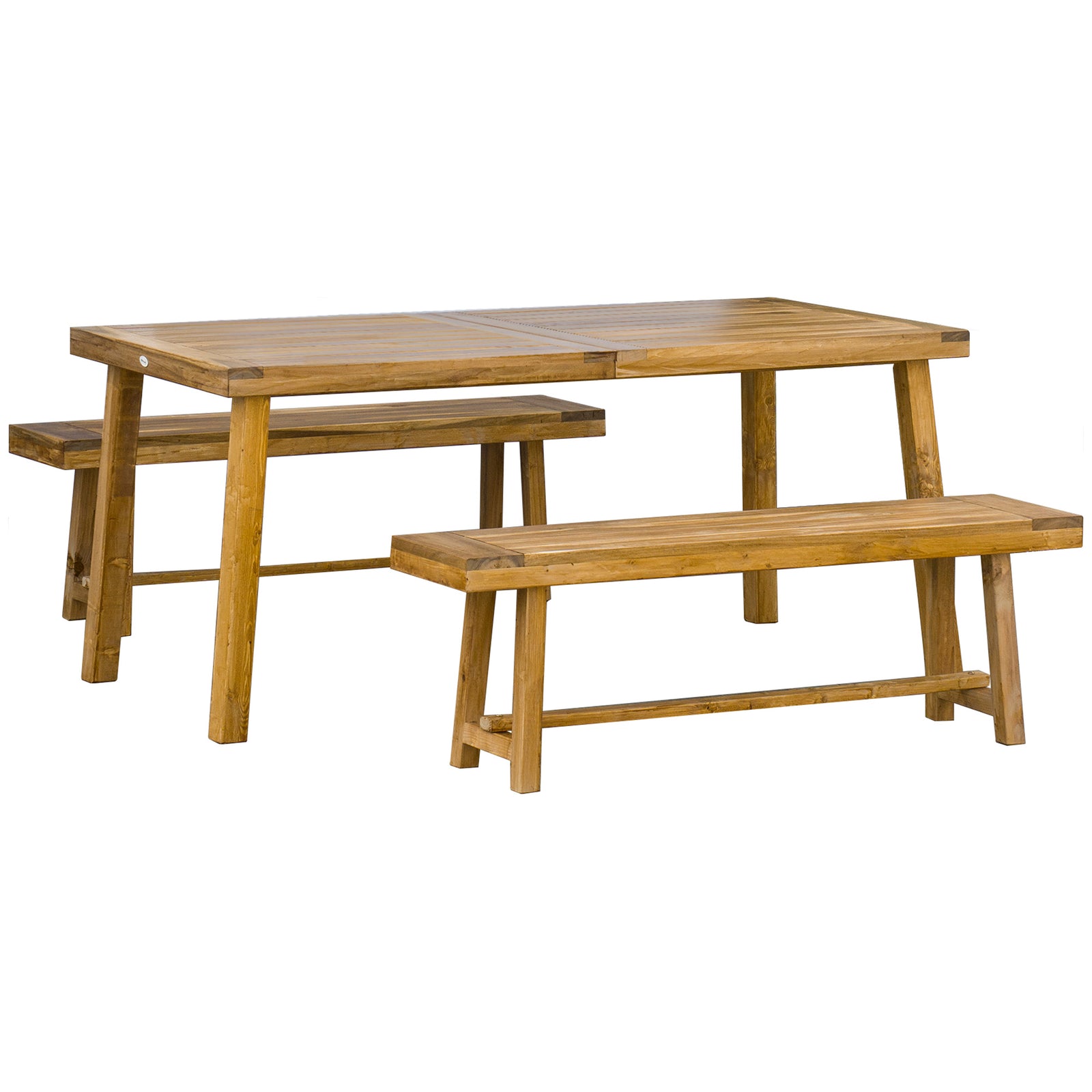 3 Pieces Garden Set 4 Seater Acacia Wood Table