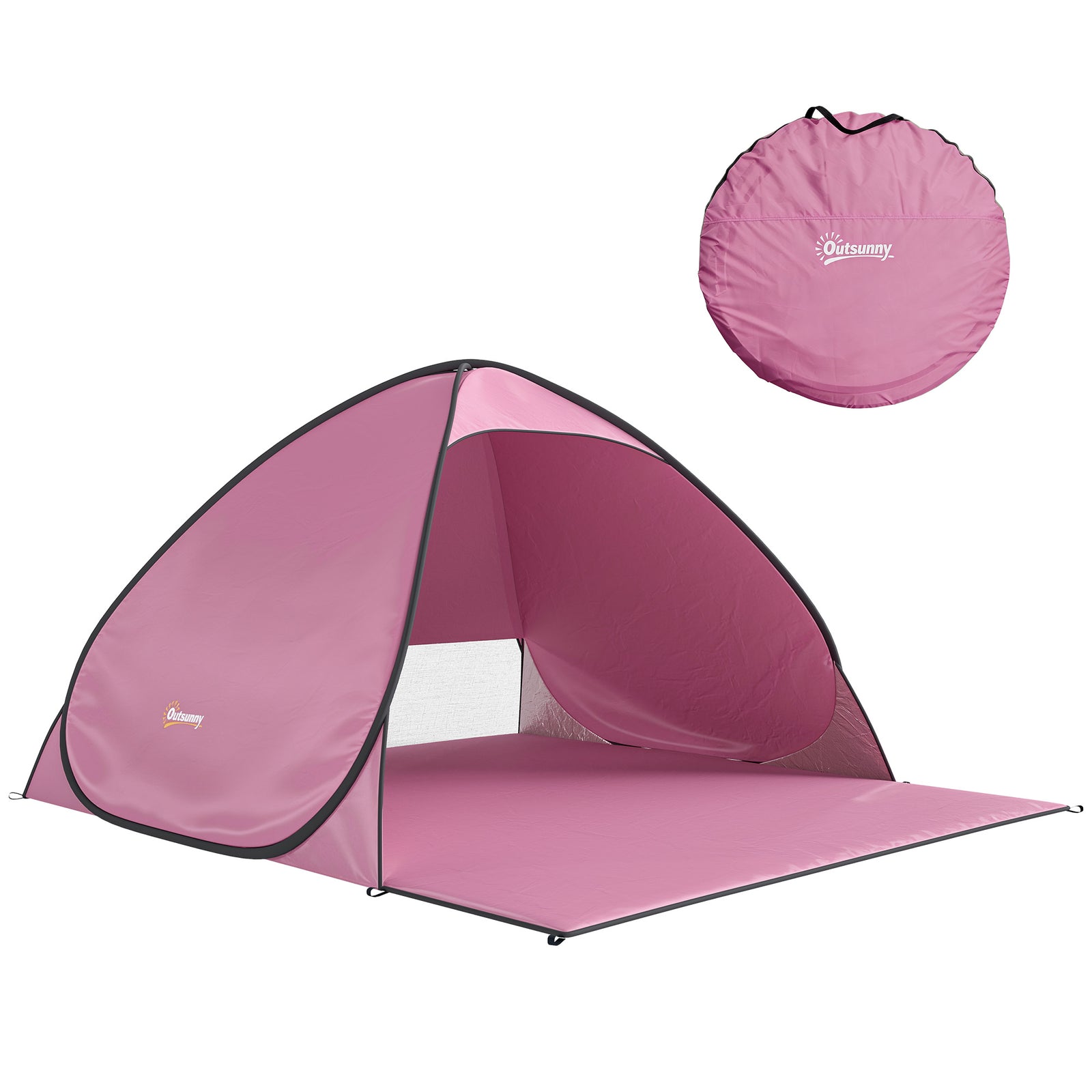 Pop Up Beach Tent, Uv 50+ Sun Shelter With Carry Bag | Pink