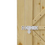 90cm W X 180cm H Solid Wood Panel Door With Natural Finish, Classic Vertical Plank Design With Door Latch