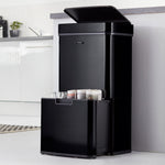 75l Sensor Recycling Bin With Food Caddy & 25 Bin Biodegradable Bags | 75L | Black