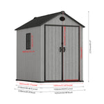 5.33 × 7.32 ft Garden Tool Shed With Apex Roof & Combination Lock – Grey Wood Grain Storage Shed With Window & Vents