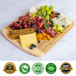 BlauKe Wood Cutting Board For Kitchen - 37x29cm Bamboo Cutting Board With Juice Groove - Wooden Butcher Block