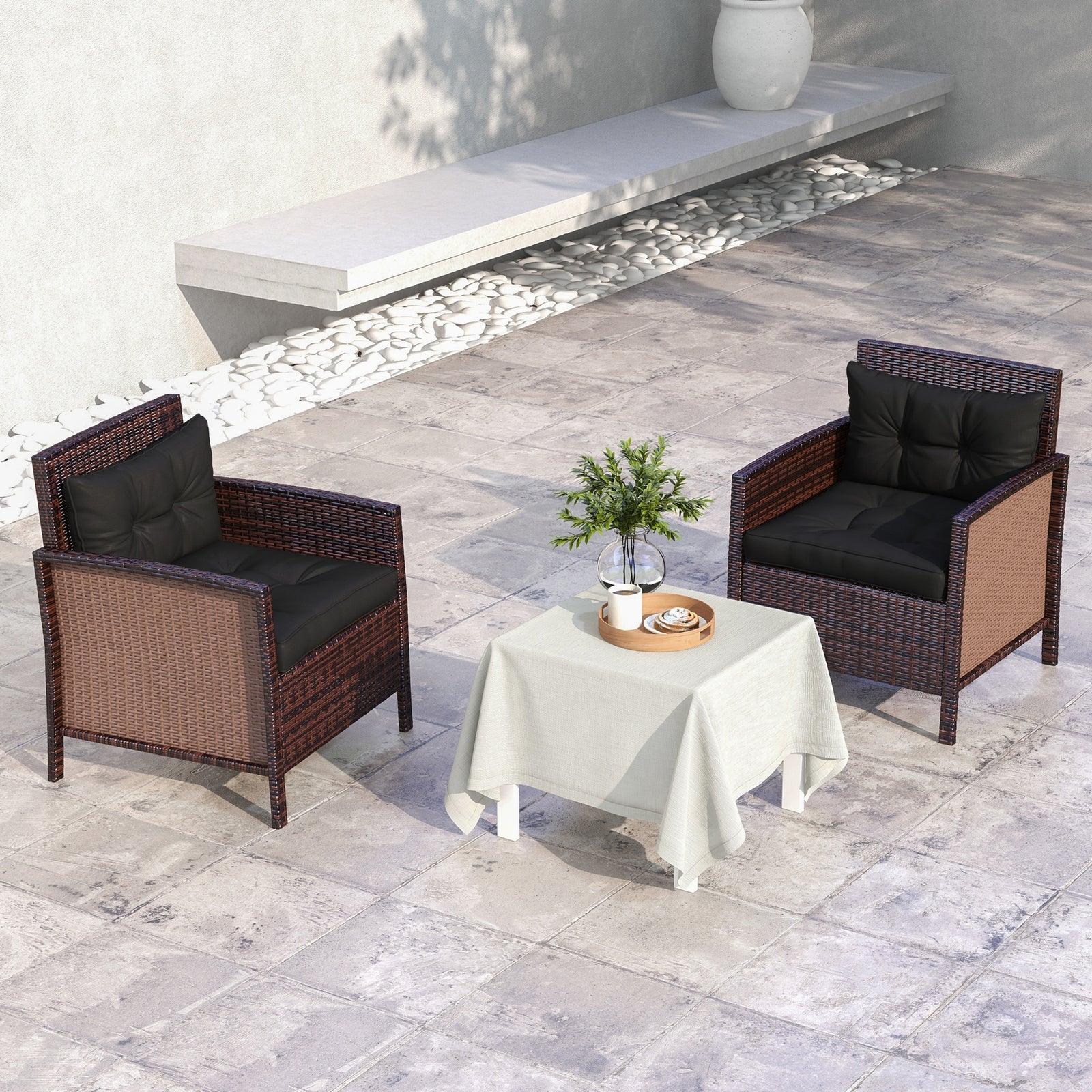 2pc Outdoor Seat Cushion For Patio Furniture | Black