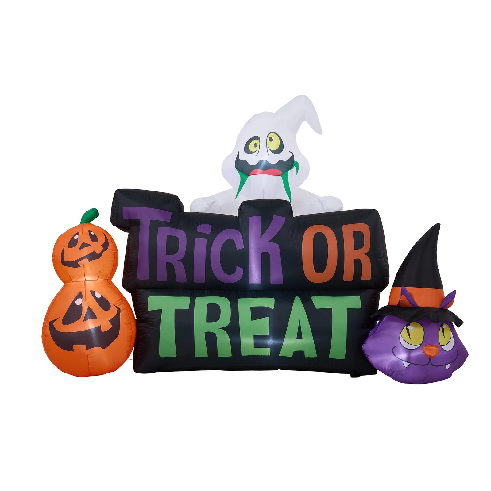 Breeins 5.3ft Halloween Inflatable Pumpkin Ghost Cat Decoration With Built-in Lights