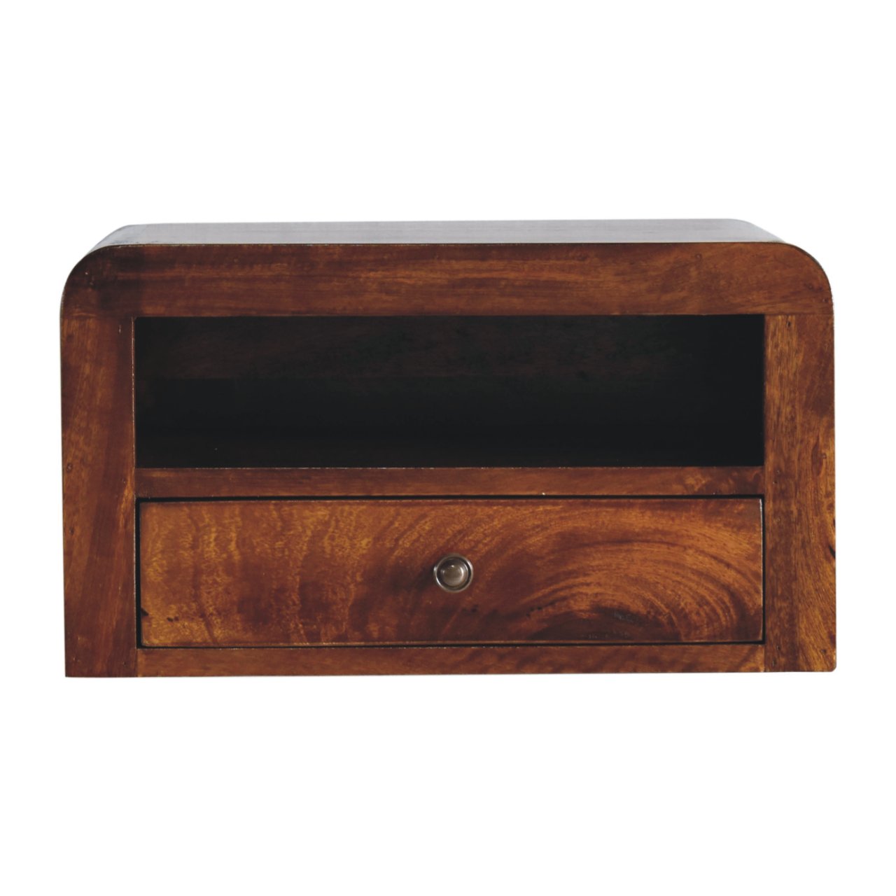 Solid Wood Chunky Chestnut 1 Drawer Wall Mounted Nightstand