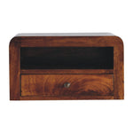 Solid Wood Chunky Chestnut 1 Drawer Wall Mounted Nightstand