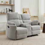 Powell 2 Seat Rocker Recliner Sofa With Centre Console | Light Grey