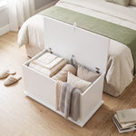 Storage Chest With Safety Hinged Lid, 102l Storage Box | White