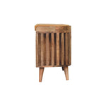Solid Wood Slatted Oak-ish Bench With 3 Slots