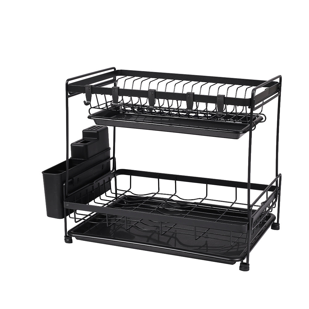 2 Tier Dish Drying Rack With Drainboards
