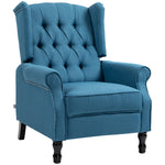 Manual Reclining Armchair W/ Footrest | Blue