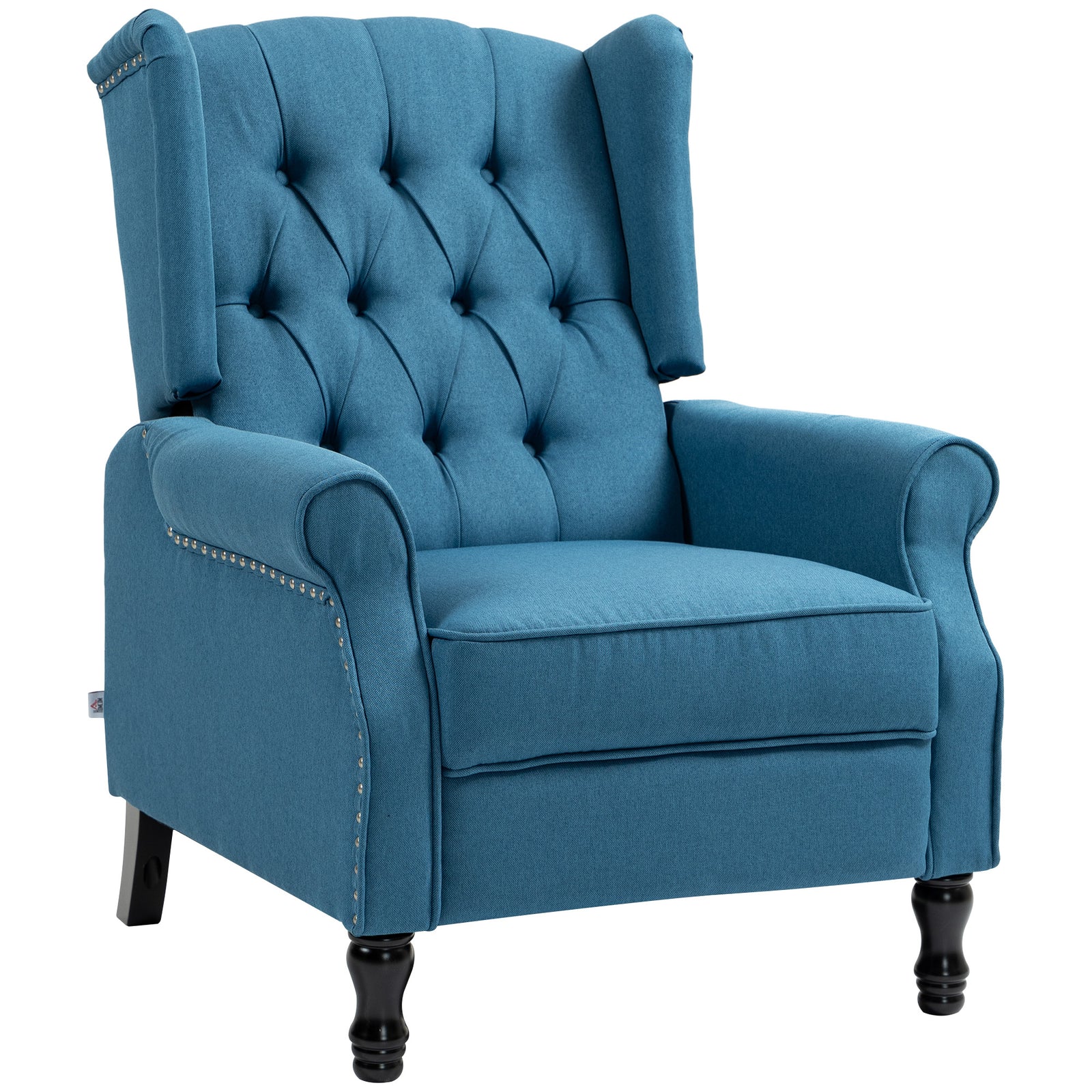 Manual Reclining Armchair W/ Footrest | Blue