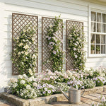 Outsunny Garden Trellis, Decorative Trellis Panels, Natural