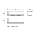 Bathroom Shelf, Organizer, Glass Wiper Black Pvd, Architect S+ Collection